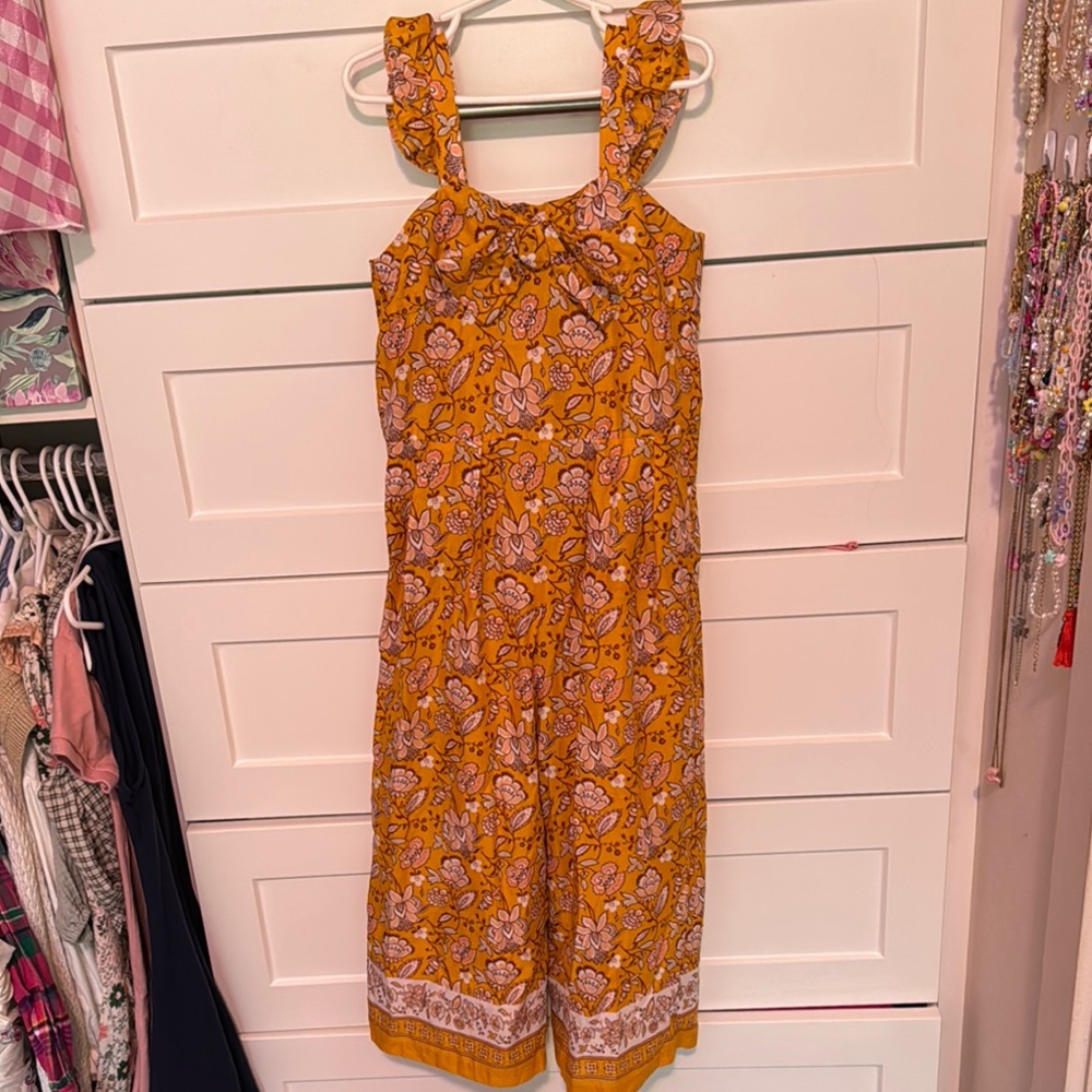 Janie and Jack - Floral Yellow Sleeveless jumpsuit Romper